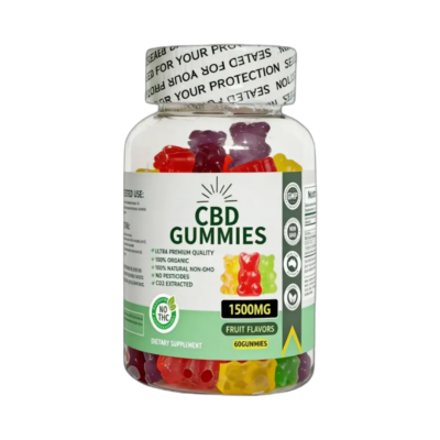 1500mg CBD Gummies Australia bottle with 60 broad-spectrum gummies