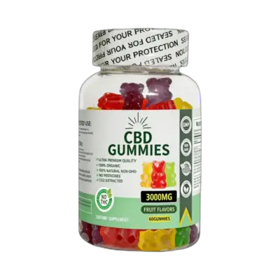 3000mg CBD Gummies Australia bottle with 60 broad-spectrum gummies