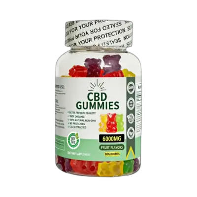 6000mg CBD Gummies Australia bottle containing 60 gummies