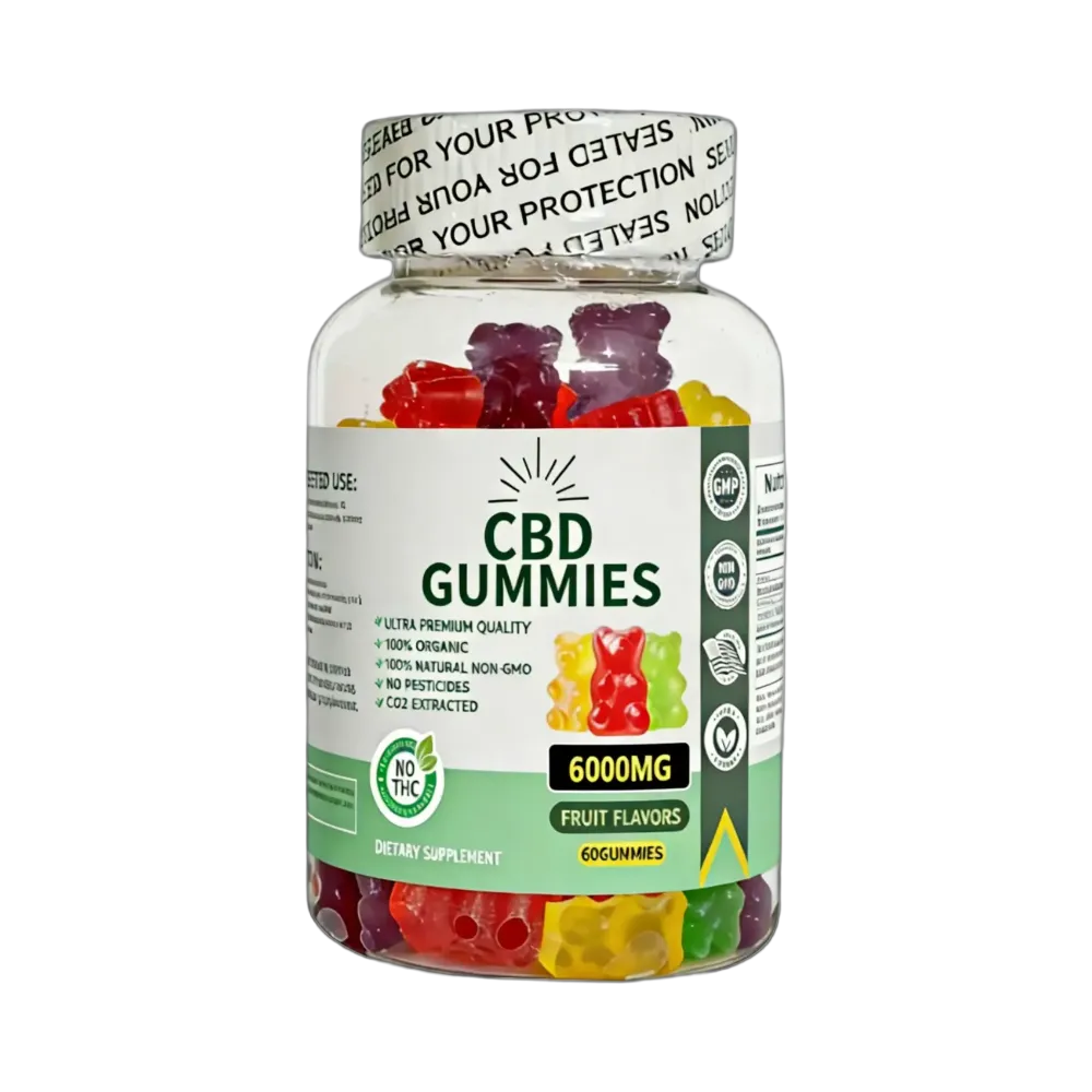 6000mg CBD Gummies Australia bottle containing 60 gummies