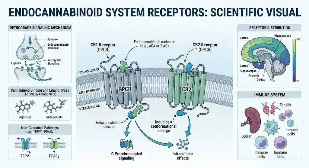 Endocannabinoid System Receptors in cell signaling